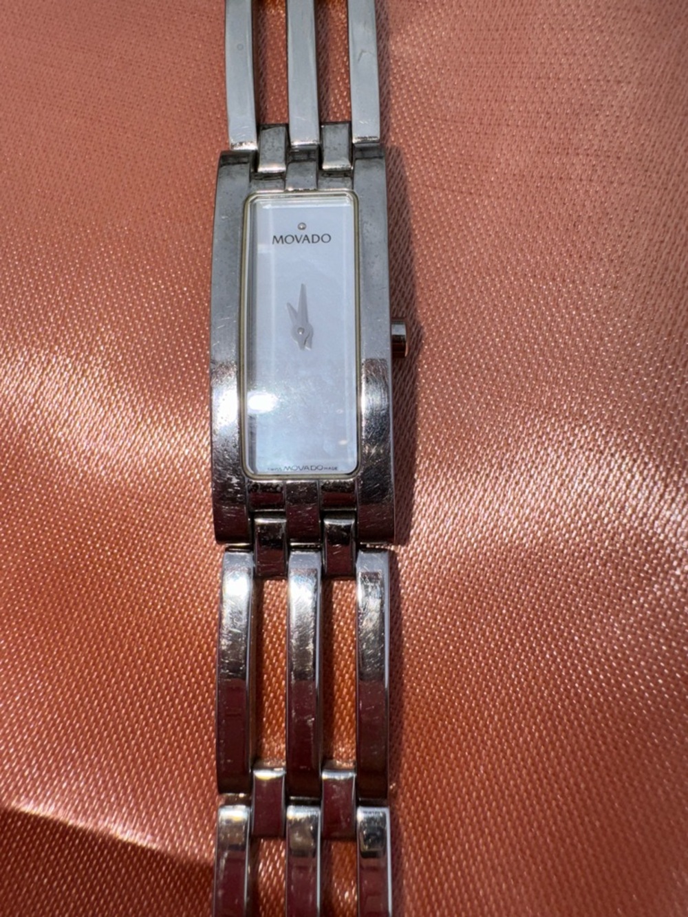 Movado Silver Esperanza Bracelet Watch with White Mother-of-Pearl Dial - Picture 4 of 10